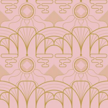 Pink Art Deco Wallpaper Peel And Stick Or Non Pasted
