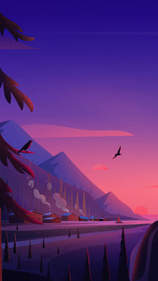 Sunrise Illustration Digital Art 4k Wallpaper