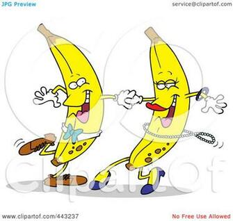 Art Illustration Of A Cartoon Banana Couple Dancing By Ron Leishman