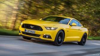 Ford Mustang Coupe V8 Triple Yellow Euro Spec Front Caricos