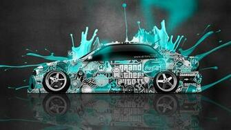Jdm Side Drift Live Colors Car Art Azure Neon HD Wallpaper