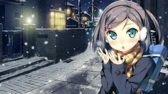 Wallpaper Tsutsukakushi Tsukiko Henneko Short Hair Loli Snow
