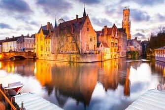 Concrete House Beside Body Of Water With Bridge Brugge HD