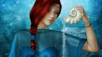 Glitter Water Girl Wallpaper Shell Magic Goodwp Anime Fantasy