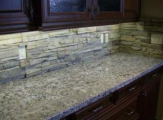 Lovely Faux Stacked Stone Backsplash Home Design Ideas
