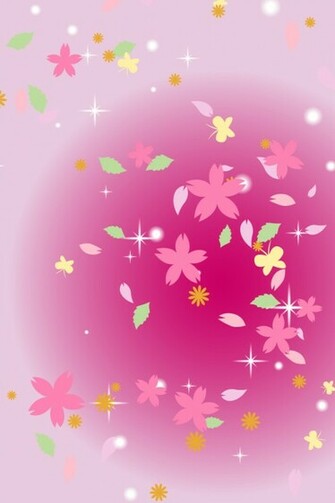 Pink Flowers And Green Leaves With A Light Background