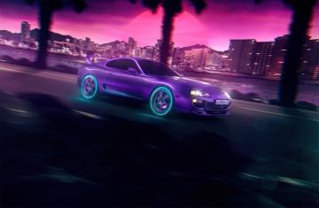 Wallpaper 4k Neonnight Toyota Supra