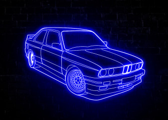 E36 Oldtimer Car Neon Wall Mural Buy Online At Europosters