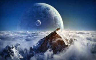 Big Mountain Top Over The Clouds HD Winter Wallpaper