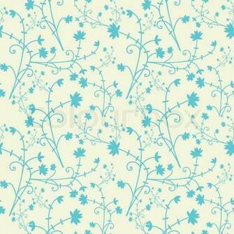 Blaue Nahtlose Florales Muster Auf Hellem Hintergrund Stock Vektor