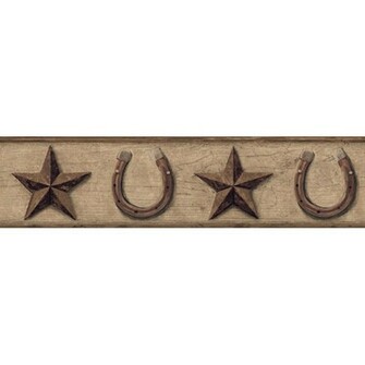 Brown Western Star Border Wall Sticker Outlet