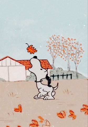 Handmade Snoopy W Fall Leaves Peanuts Cartoon Cotton Fabric