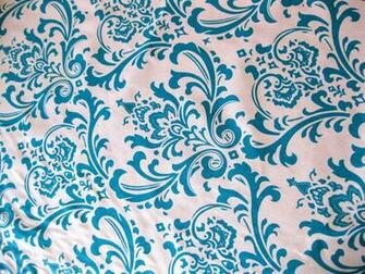 Damask Print Wallpaper Turquoise