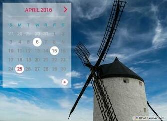 April Calendar With Windmill Calendars For