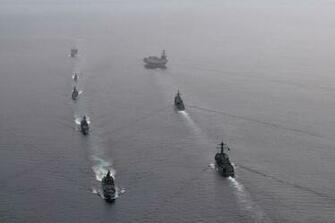 Indian Navy Warships At Malabar Naval Exercise Wallpaper Aa