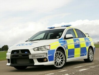 Mitsubishi Lancer Evolution X Police Edition Wallpaper Car Walls