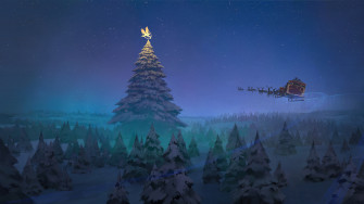 Christmas Tree Santa Claus Sleigh Wallpaper iPhone Phone 4k 4050e