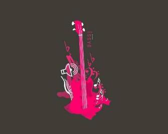 Pink Electric Guitar Wallpaper Bass