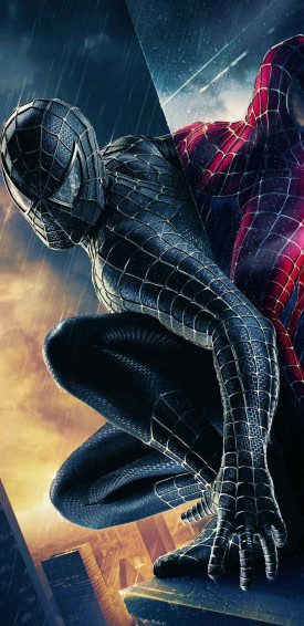 Black And Red Spidey Ios Wallpaper