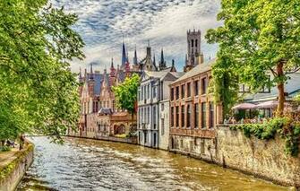 Wallpaper Greens The Sky Sun Clouds Trees River People