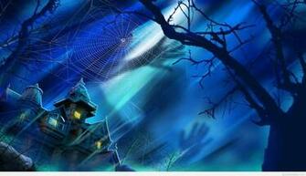 Blue Wallpaper Happy Halloween Night