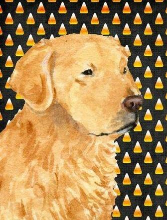 Golden Retriever Candy Corn Halloween Portrait Flag S House Size
