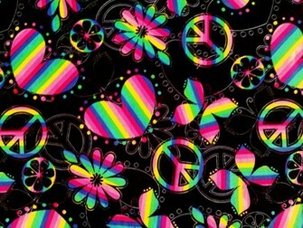 Zebra Peace Sign Background Neon Sig