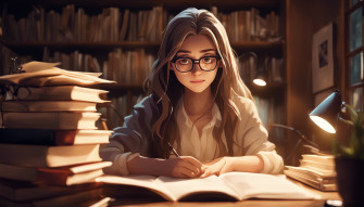 Anime Girl Studying Wallpaper
