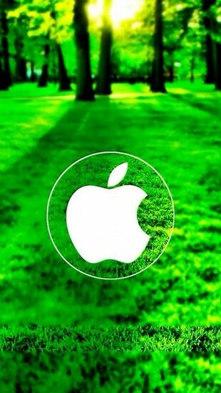 Apple Logo On Grass