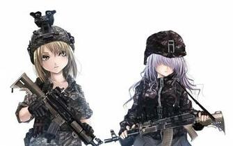 Wallpaper Military Ecchi Weapons Anime