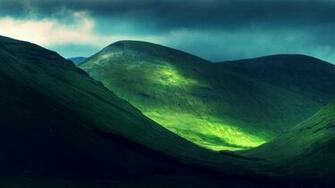 Landscape Of Green Hills HD Desktop Wallpaper