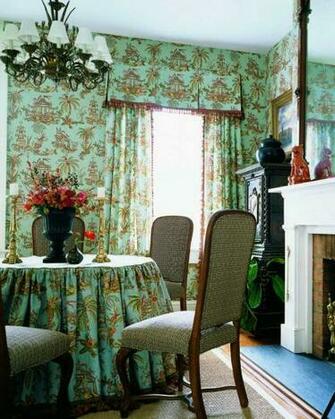 Wallpaper And Fabric In Teal From The Tea House Collection Thibaut