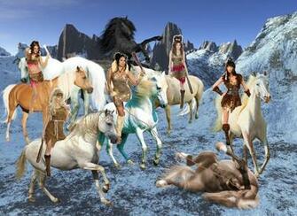 A Band Of Cavewomen Captures And Taming Beautiful Wild Horses