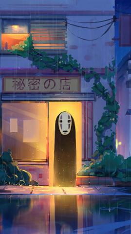 Kaonashi Spirited Away Anime HD 4k Wallpaper
