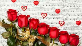 Walentynki Roze Nuty Serduszka Wallpaper13