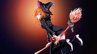 The Perfect Halloween With This Witchy Anime Girl Wallpaper