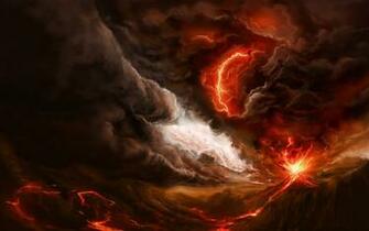 Volcano Eruption Art