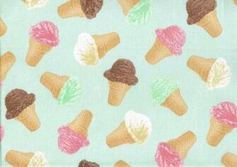 Ice Cream Cones On Pastel Mint