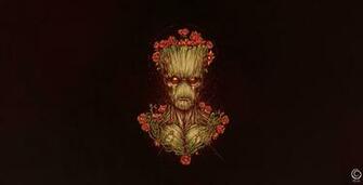 Angry Groot Minimal Art Wallpaper HD Minimalist 4k