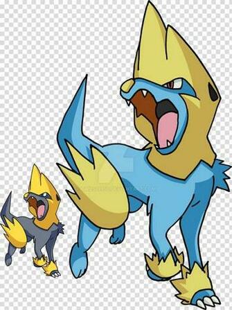 Pok Mon X And Y Manectric Houndoom Pocket Monsters Peixe Eletrico