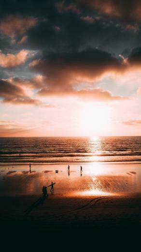 Wallpaper Ocean Sunset Shore La Jolla San