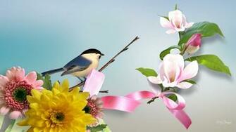 Animated Flower Birds HD Wallpaper With Resolutions Pixel