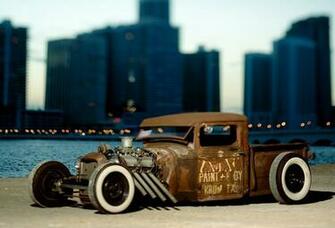 Wallpaper Rat Rod City Skyscrapers Tilt Shift River Desktop