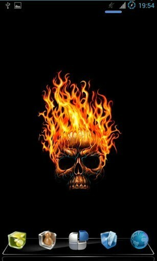 Bigger Fire Skull Live Wallpaper For Android Screenshot