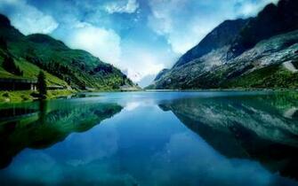 Blue Sky River Scene Click To