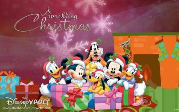 Mickey Pals Sparkling Christmas Disney Wallpaper