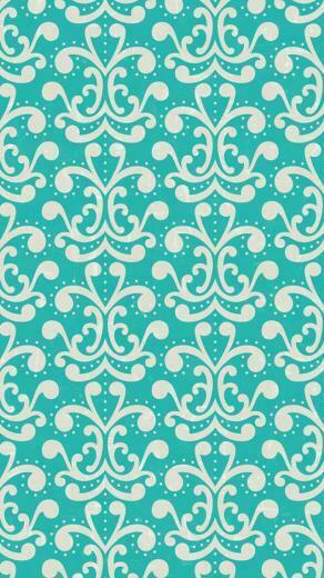 Wallpaper Aqua Damask Pattern
