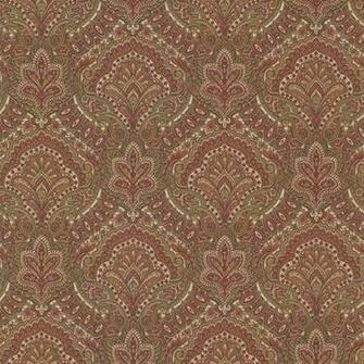 Cypress Burgundy Paisley Damask