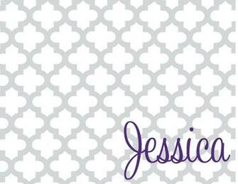 Quatrefoil In Grey With Purple
