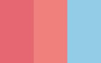 Light Carmine Pink Coral Cornflower Blue Three